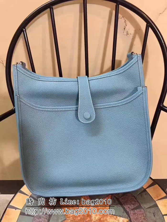 愛馬仕Hermes Evelyn伊芙琳 頭層牛皮單肩斜挎包 男女同款 0AM1376